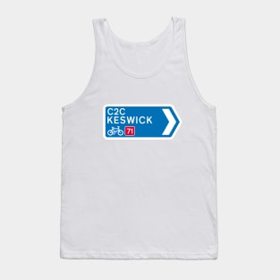 NCN 71 Keswick Sign UK Cumbria - Coast to Coast (C2C) Tank Top